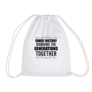 Family Tree Family Historian Genealogy Genealogist - Drawstring Bag - white - Front