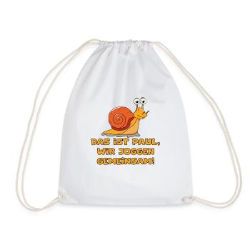 This is Paul, we jog together, - Drawstring Bag - white - Front