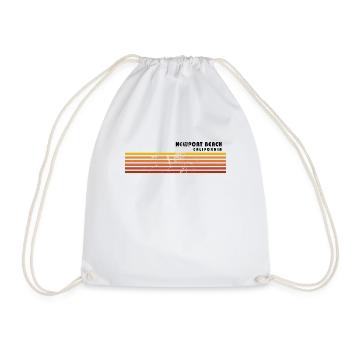 Retro Newport Beach California Vintage Vacation - Drawstring Bag - white - Front