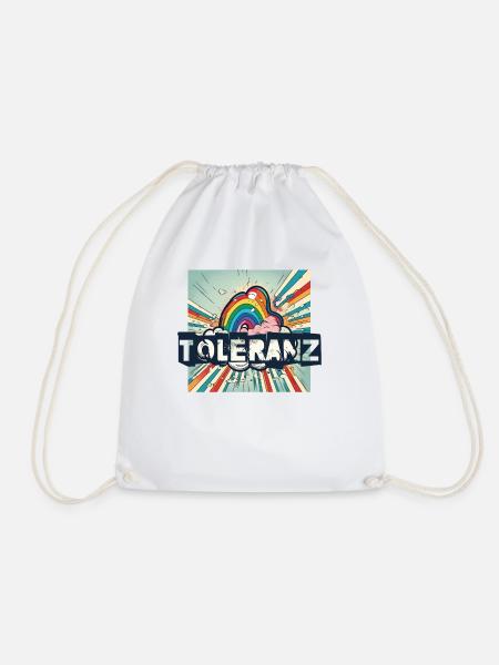 Toleranz Regenbogen Respekt - Turnbeutel - Weiß