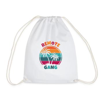 Remote gang – work from home or anywhere - Drawstring Bag - white - Front