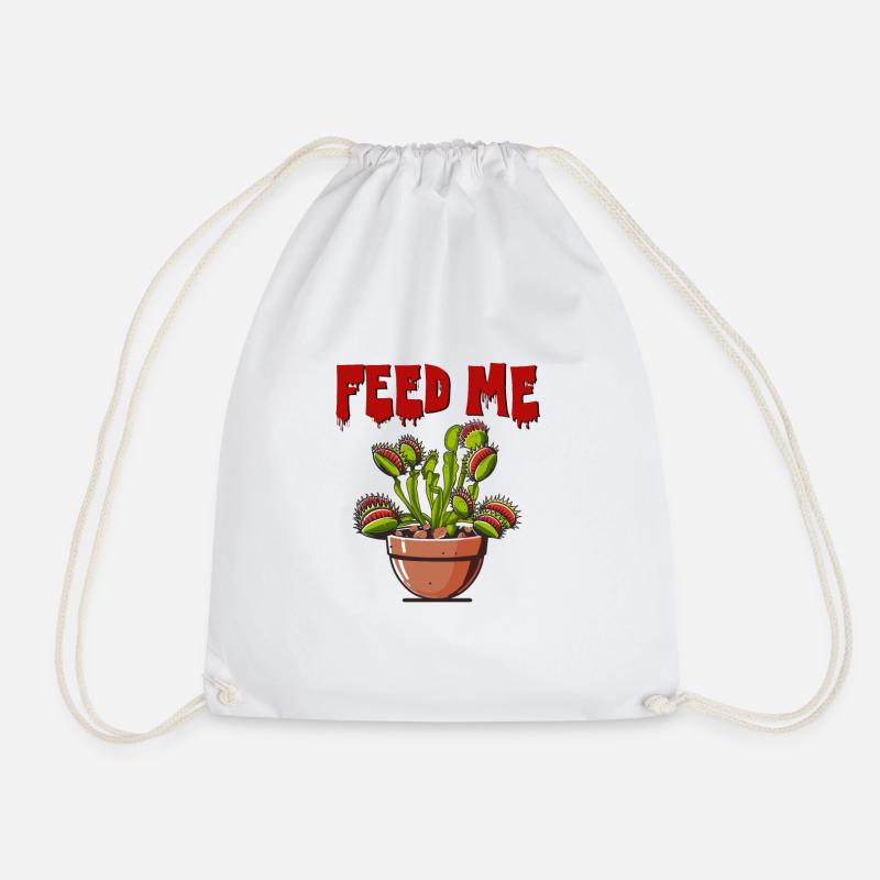 Venus Flytrap Halloween Horror Plant - Drawstring Bag - white