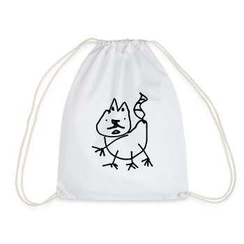 Katze - Turnbeutel - Weiß - Vorne