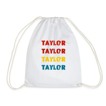 t-shirt vintage style rock test design - Drawstring Bag - white - Front