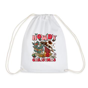 Howdy Christmas Weihnachtsdesign - Turnbeutel - Weiß - Vorne