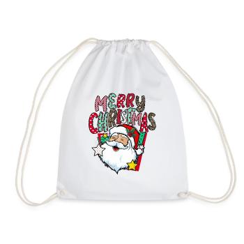 Merry Christmas Weihnachtsdesign - Turnbeutel - Weiß - Vorne