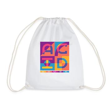 Acid House Techno EDM Party Festival DJ Raver - Drawstring Bag - white - Front