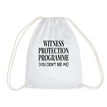 Funny Saying Witness Protection Program Women - Drawstring Bag - white - Front