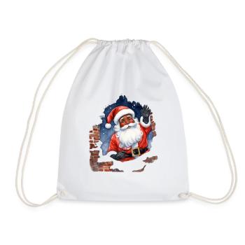 Waving Santa Claus - Drawstring Bag - white - Front