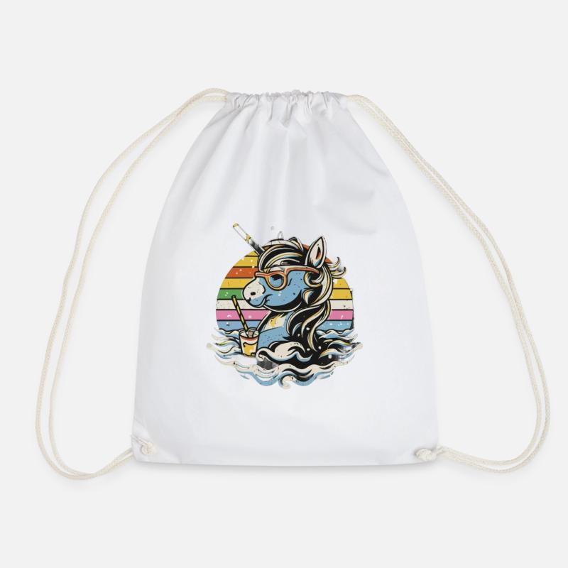 Sunshine Unicorn Tee - Magical Vibes, Einhorn - Turnbeutel - Weiß