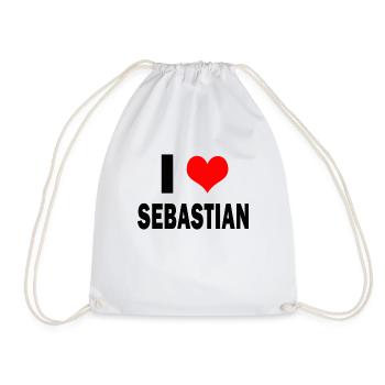 Cute I Love Heart Sebastian Parents Wife Husband - Turnbeutel - Weiß - Vorne