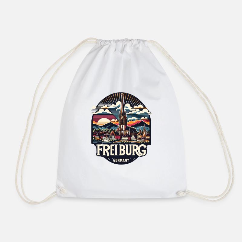 Vintage Freiburg Deutschland Souvenir - Turnbeutel - Weiß