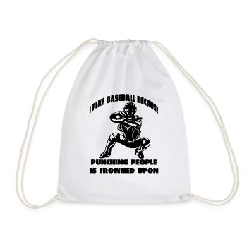 Baseball Baseball Team Baseball Player Baseball Player - Drawstring Bag - white - Front