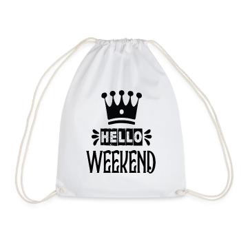 Hello Weekend - Turnbeutel - Weiß - Vorne