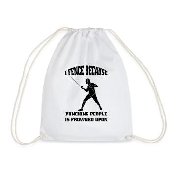 Fencing Fencing Fencing Sports Fencing Training Gift - Drawstring Bag - white - Front