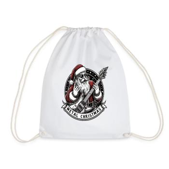 Santa Claus Metal christmas - Drawstring Bag - white - Front