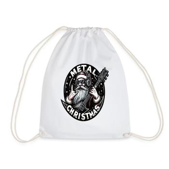 Santa Claus Metal christmas - Drawstring Bag - white - Front