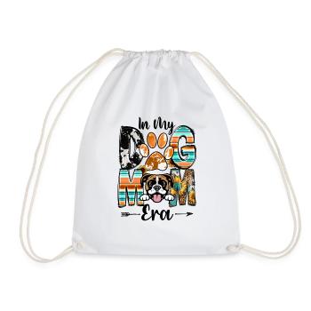 Boxer Dog In My Dog Mom Era Fur Baby Mothers Day - Drawstring Bag - white - Front
