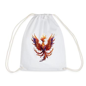 Phoenix / Bird / Animal / Mythical Creature / Fire - Drawstring Bag - white - Front