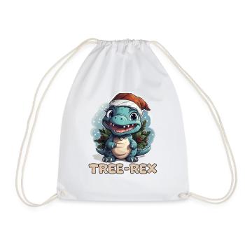Cute Little Dino Baby with Saying Tree-Rex - Drawstring Bag - white - Front