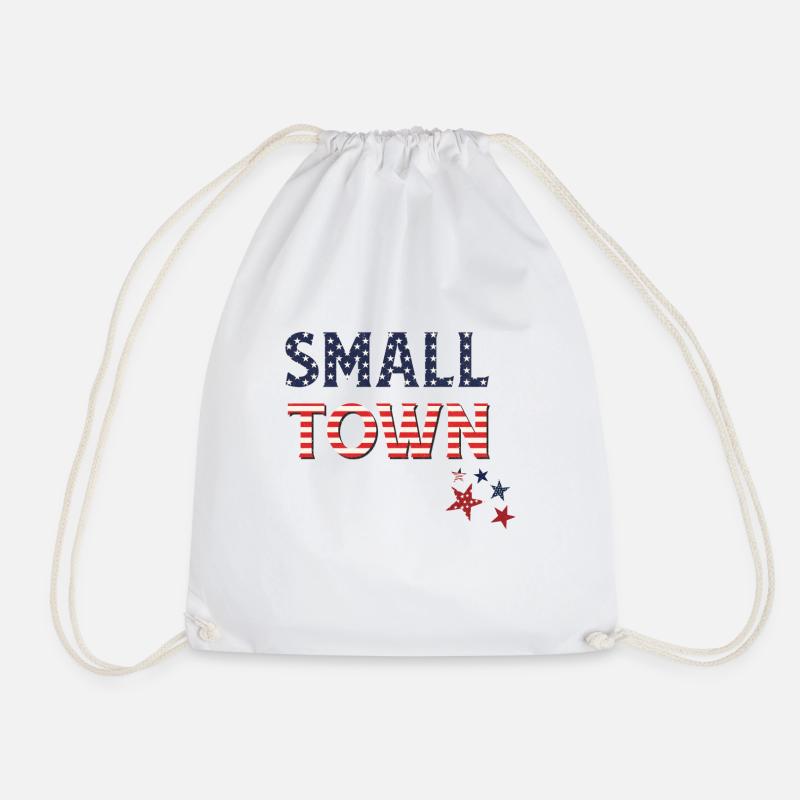 Try this in a small town, design - Drawstring Bag - white