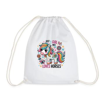 Cadeau d’amant de cheval juste une fille qui aime les chevaux - Sac de sport léger - blanc - Devant