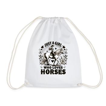 Cadeau d’amant de cheval juste une fille qui aime les chevaux - Sac de sport léger - blanc - Devant
