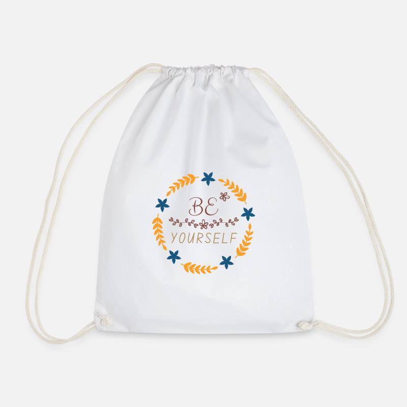 Be Yourself - Drawstring Bag - white