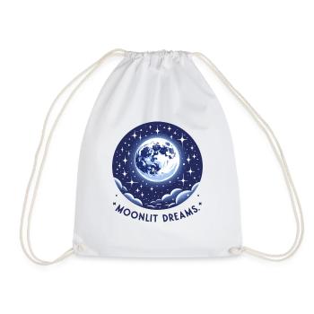 Pleine lune brillante dans le ciel étoilé - Sac de sport léger - blanc - Devant