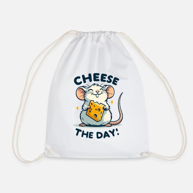 Maus mit Käse - Turnbeutel - Weiß
