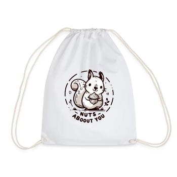 Écureuil avec noix - Sac de sport léger - blanc - Devant