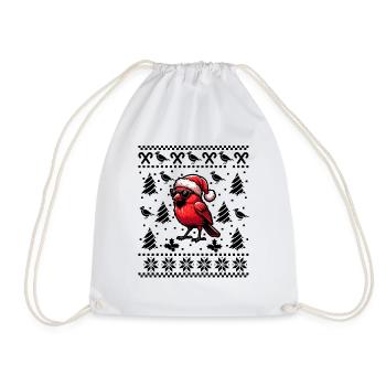 Noël d’oiseau cardinal rouge - Sac de sport léger - blanc - Devant