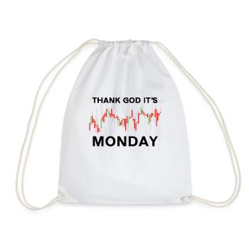 Thank God Its Monday Stock Chart Day Trading Stock Market - Drawstring Bag - white - Front