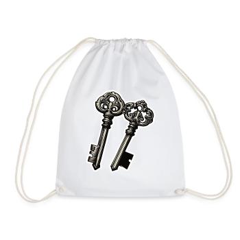 Key / Lock / Locked / Security - Drawstring Bag - white - Front