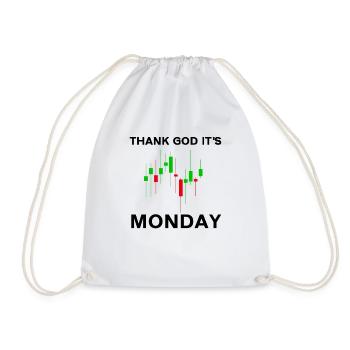 Thank God Its Monday Stock Chart Day Trading Stock Market - Drawstring Bag - white - Front