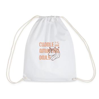 Cuddle Your Ambition Daily - Drawstring Bag - white - Front