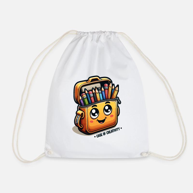 Creative Pencil Case – Case of Creativity - Drawstring Bag - white