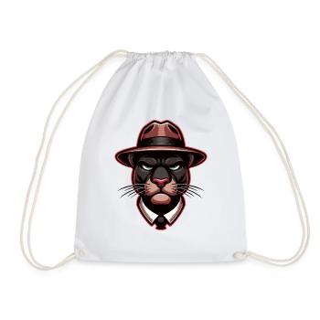 Panthère avec chapeau - Sac de sport léger - blanc - Devant