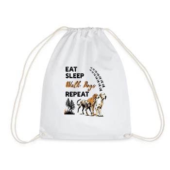 Promener les chiens manger dormir Répéter Hunde ausführen Gassi - Sac de sport léger - blanc - Devant