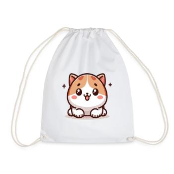 Dessin de chat mignon dans le style de dessin animé - Sac de sport léger - blanc - Devant