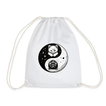 Ying Yang Chatons, noir et blanc - Sac de sport léger - blanc - Devant