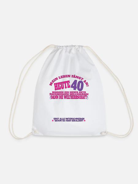 40. Geburtstag Frau & Mann Gästebuch - Turnbeutel - Weiß