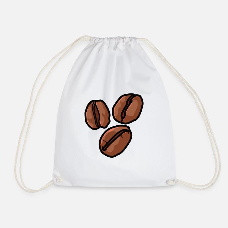 Kaffee Kaffeebohne Geschenk Coffee Tasse Koffein - Turnbeutel - Weiß