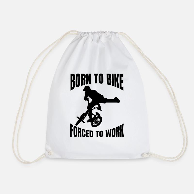 Bicycle Cyclist Cyclist Cycling Cycling - Drawstring Bag - white