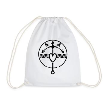 Coastal fetish anchor love - Drawstring Bag - white - Front