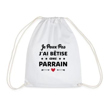 je peux pas j ai bêtise avec Parrain - Sac de sport léger - blanc - Devant