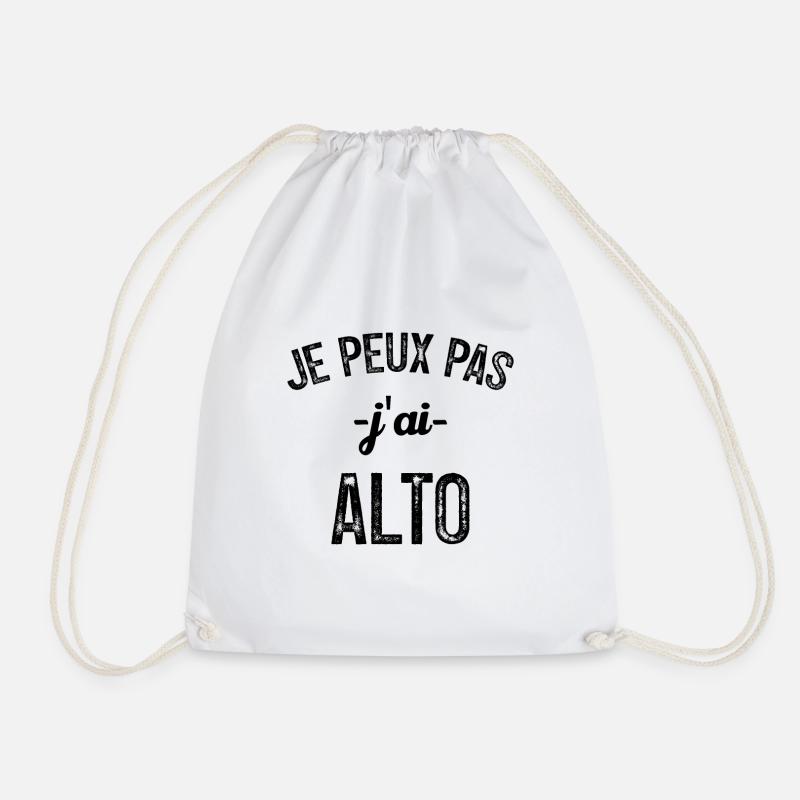 I can't I have viola - Drawstring Bag - white