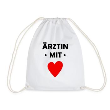 Ärztin mit Herz - Doktor - Medizinerin Krankenhaus - Turnbeutel - Weiß - Vorne