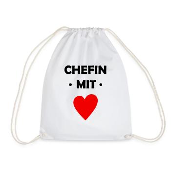 Chefin mit Herz - Turnbeutel - Weiß - Vorne