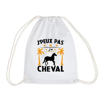 I can't I have a horse - Drawstring Bag - white - Front
